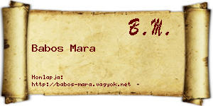 Babos Mara névjegykártya